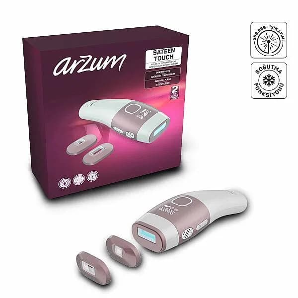 Arzum AR5176 SateenTouch IPL Lazer Epilasyon, 999.999 Atım, Evde Tüy Alma, Soğutmalı, 5 Kademe, Otomatik Mod