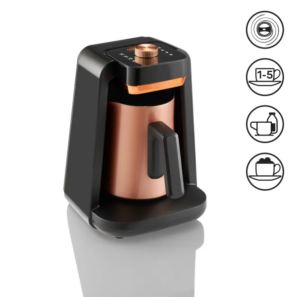 Arzum OK0020 Okka Rich Spin Pro Türk Kahvesi Makinesi 5 Fincan, 8 Farklı Mod, Taşma Önleyici Sistem, Bakır