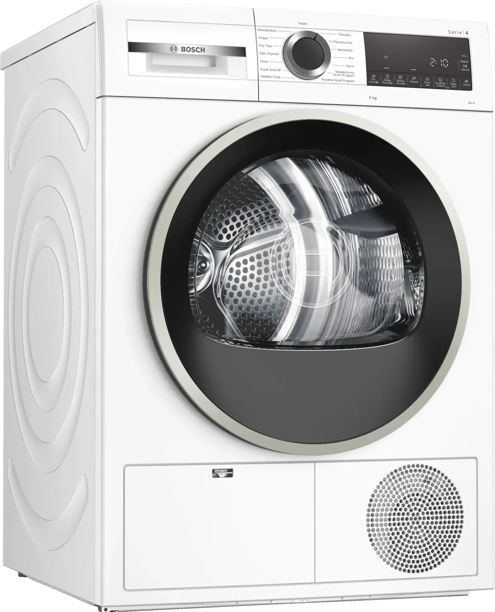 Bosch A++ 9 kg Isı Pompalı Kurutma Makinesi Çocuk Kilidi Özellikli Yüksek Performanslı