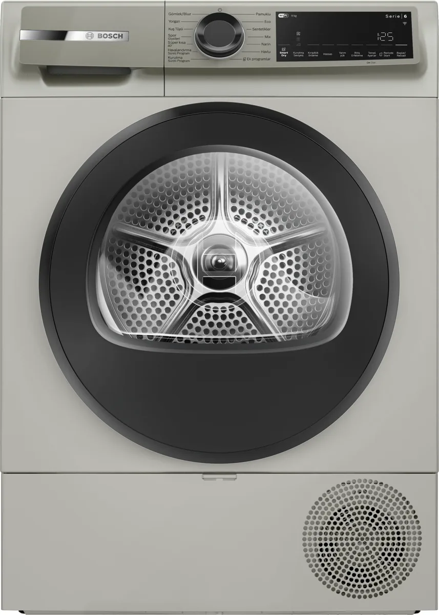 Bosch WQJ2420XTR Serie 6 Isı Pompalı Kurutma Makinesi 9 kg Gümüş