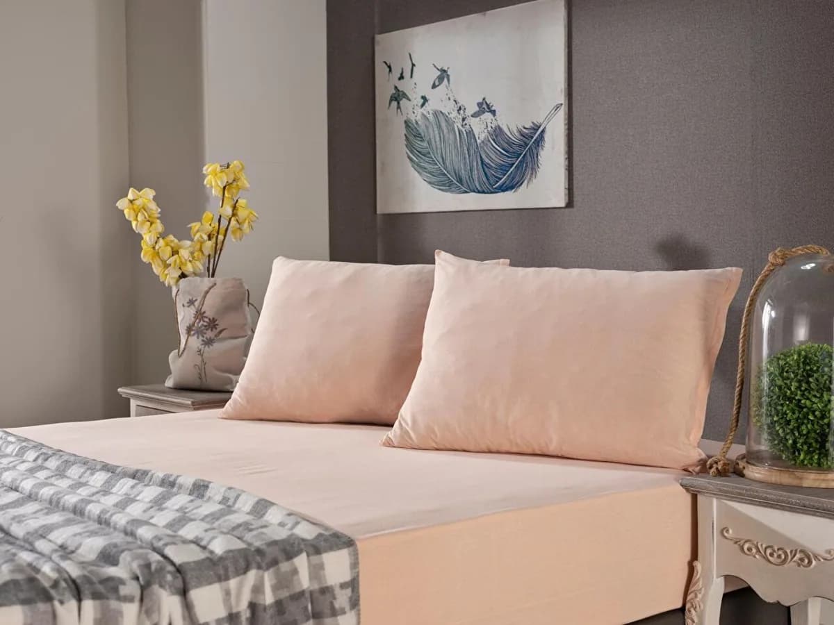 Doqu Home Penye Çarşaf Seti Tek Kişilik - Somon
