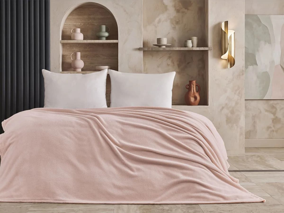 Doqu Home Romance Torino Battaniye Tek Kişilik - Pudra